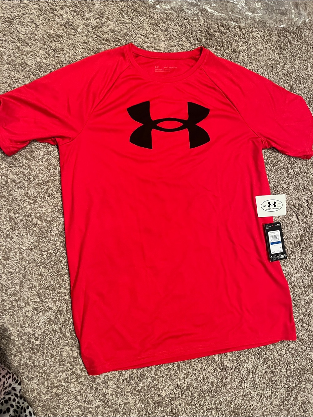 Under Armour Red Short-Sleeve Performance Tee with Black Logo